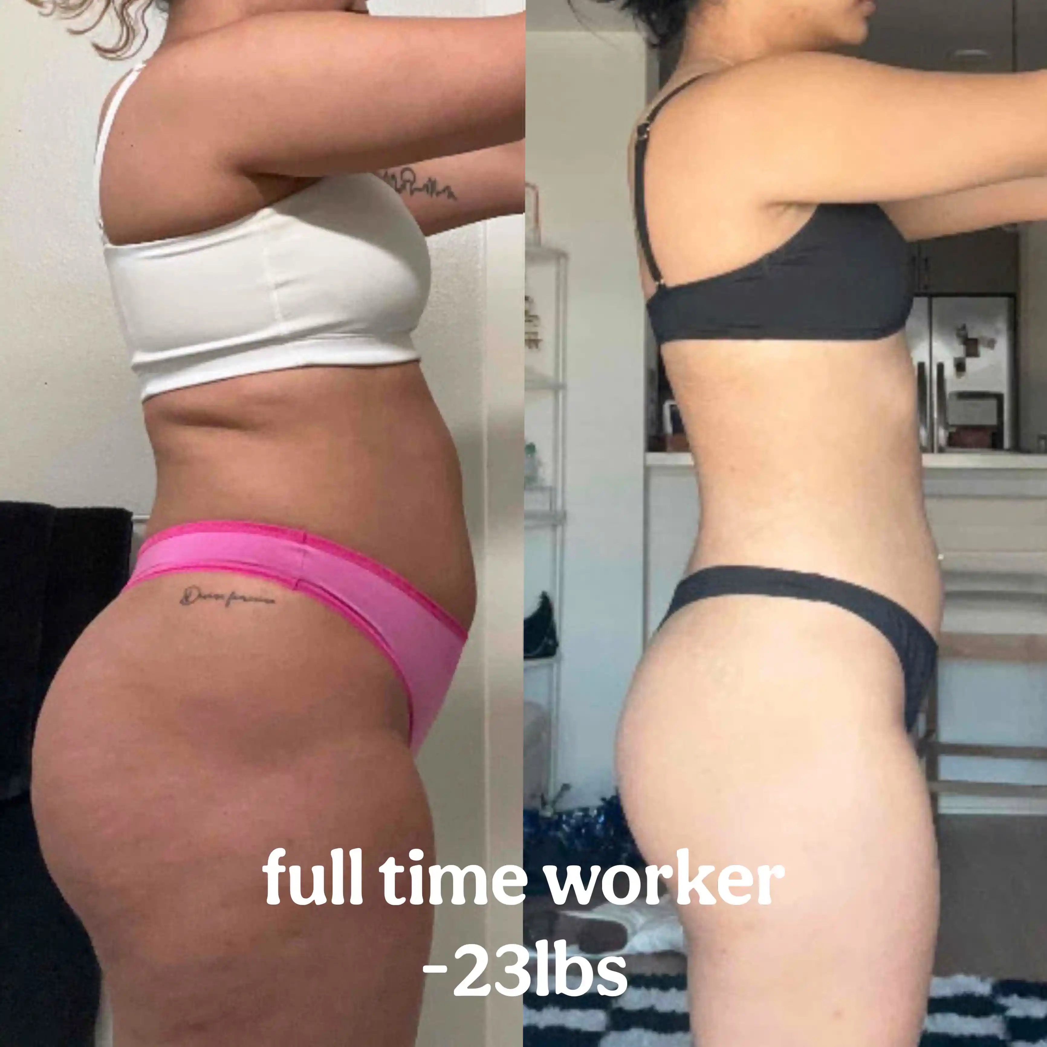full time worker who lost - 23lbs on Blossom With Bella's program